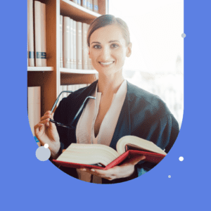 a law student with a book