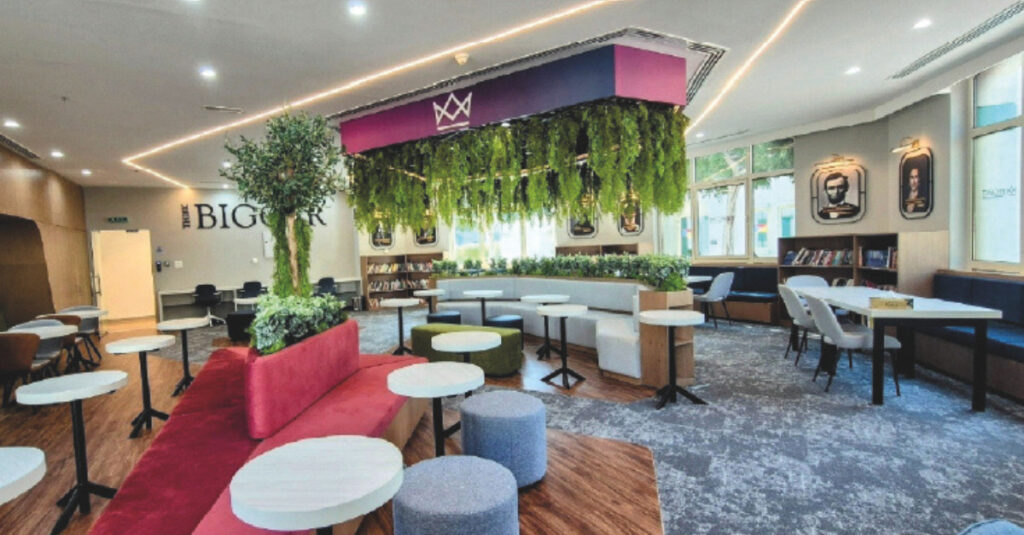 The interior of the University Study Centre Dubai, a collaboration between Regent College London and INTO University Partnerships.