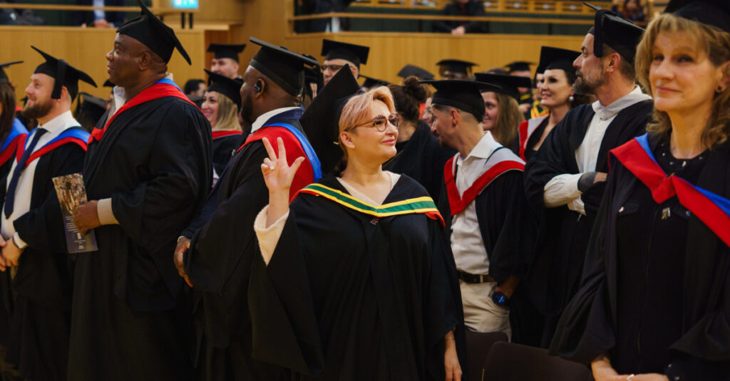 An RCL graduate poses for a photo during our Winter Graduation 2026 Ceremony.