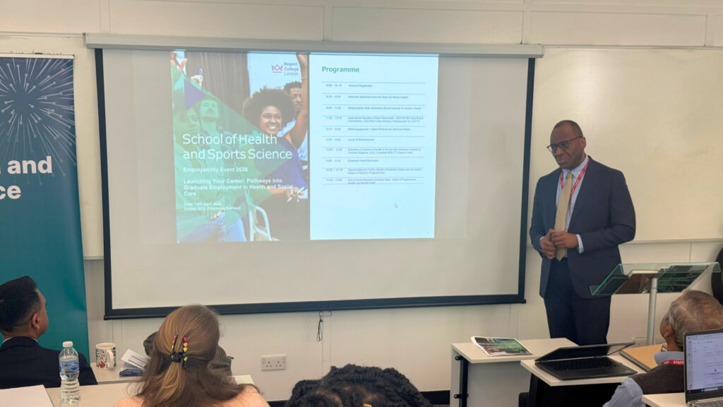 Dr Morris Anglin, Dean of Health and Sports Science, delivering a Welcome Address.