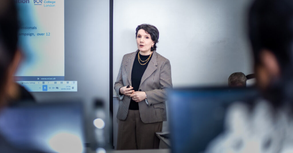 Thuraya El Kozeh (Programme Leader, Regent European University) speaking at the RCL Learning and Teaching Conference 2026.